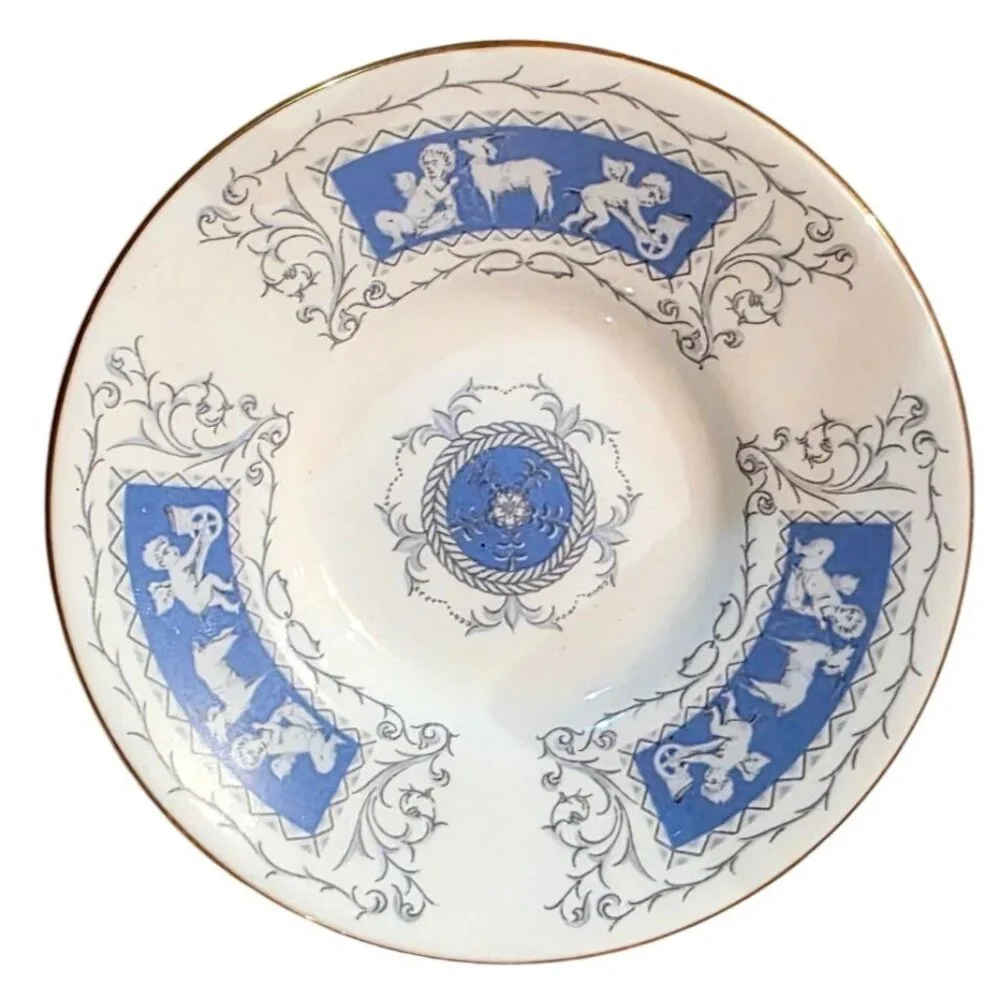 Vintage Coalport Revelry Blue Demitasse Cup & Saucer Set With Gold‎ Trim